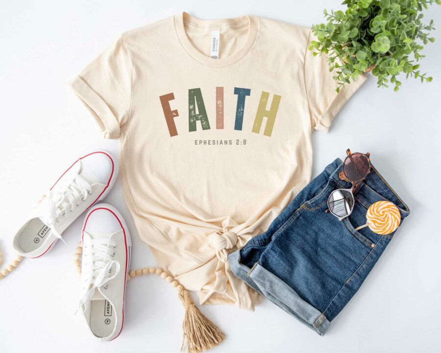 Faith Ephesians 2_8, Christian T-shirt, Religious Shirt, Bible Verse, Faith Shirt Tee