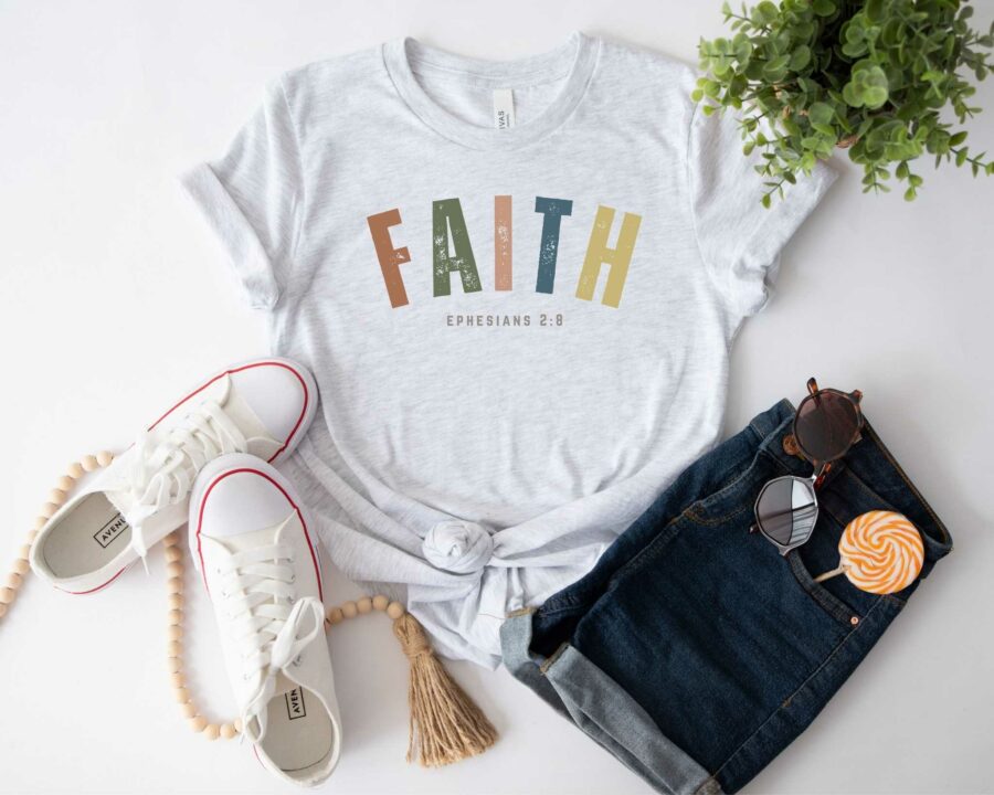 Faith Ephesians 2_8, Christian T-shirt, Religious Shirt, Bible Verse, Faith Shirt Tee