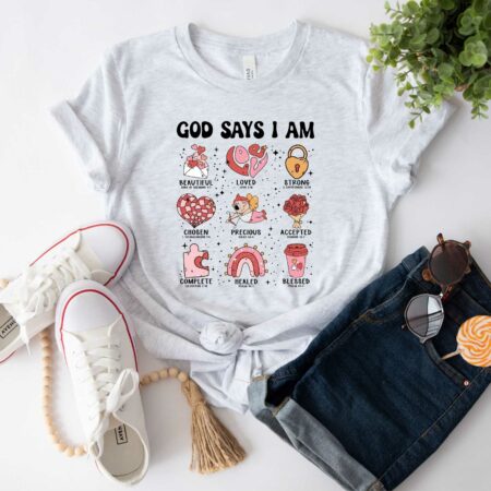 God Says I Am, Christian T-shirt, Religious Shirt, Bible Verse, Faith Shirt Tee